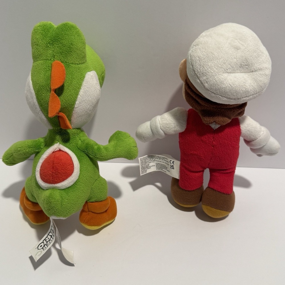 Super Mario Fire Mario & Yoshi Plush 9" Nintendo Stuffies Mario Brothers - Picture 2 of 16